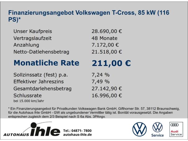 Volkswagen T-Cross 1.0 TSI DSG 85 kW image number 5