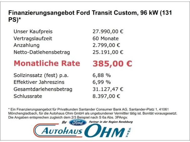 Ford Transit Custom 300 L2 2.0 TDCi Trend 96 kW image number 3