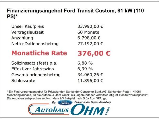 Ford Transit Custom 280 Trend 81 kW image number 4