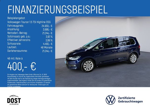 Volkswagen Touran 1.5 TSI DSG Highline 110 kW image number 5