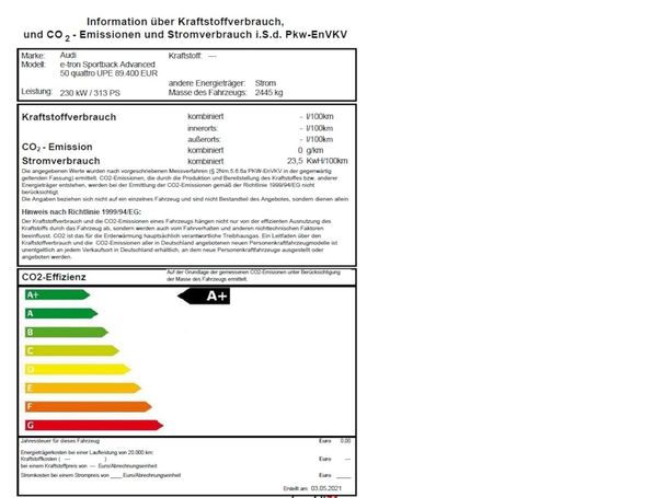 Audi e-tron 50 quattro Sportback Advanced 230 kW image number 5