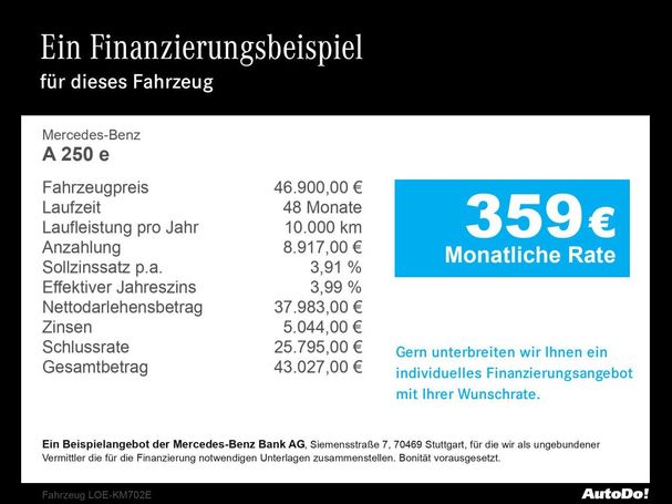 Mercedes-Benz A 250 e 160 kW image number 1