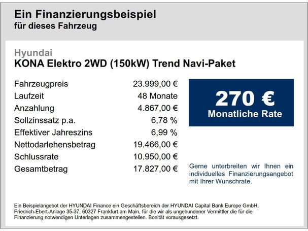 Hyundai Kona Elektro Trend 150 kW image number 12