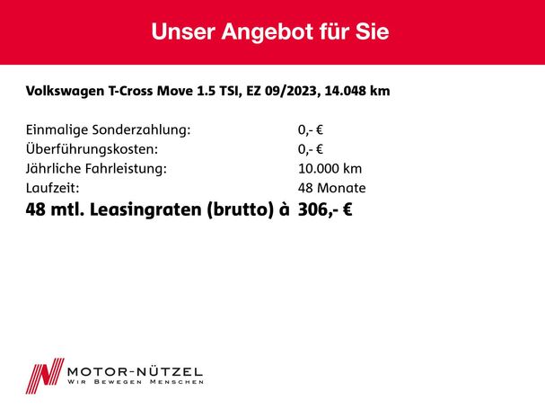 Volkswagen T-Cross 1.5 TSI DSG 110 kW image number 8