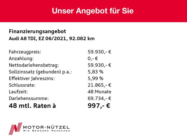 Audi A8 50 TDI 210 kW image number 3