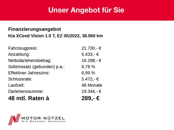 Kia XCeed 1.5 T-GDI Vision 118 kW image number 17