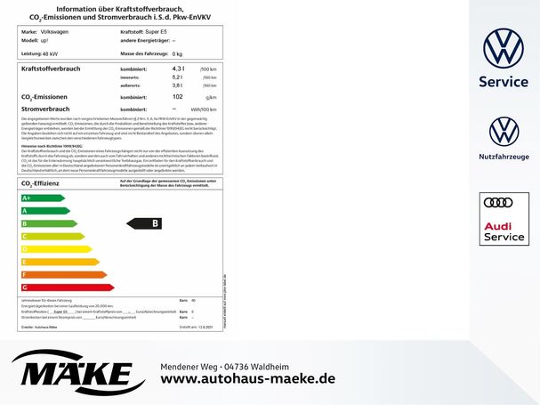 Volkswagen up! 1.0 48 kW image number 5