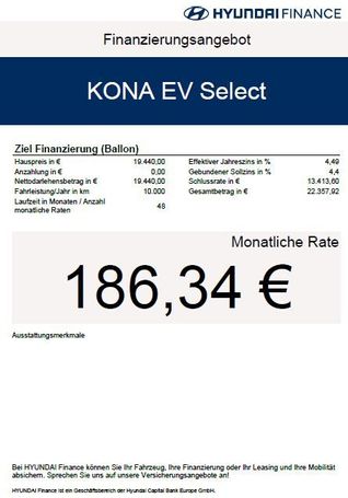 Hyundai Kona Select 100 kW image number 7