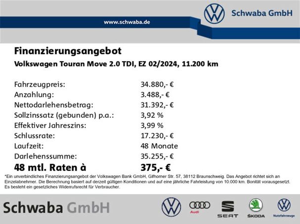 Volkswagen Touran 2.0 TDI Move 90 kW image number 5