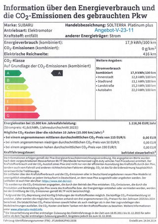 Subaru Solterra Platinum 160 kW image number 28