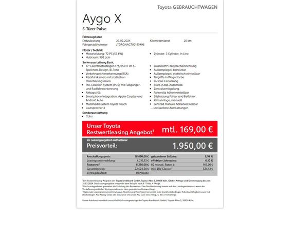 Toyota Aygo X 1.0 VVT-i 53 kW image number 23